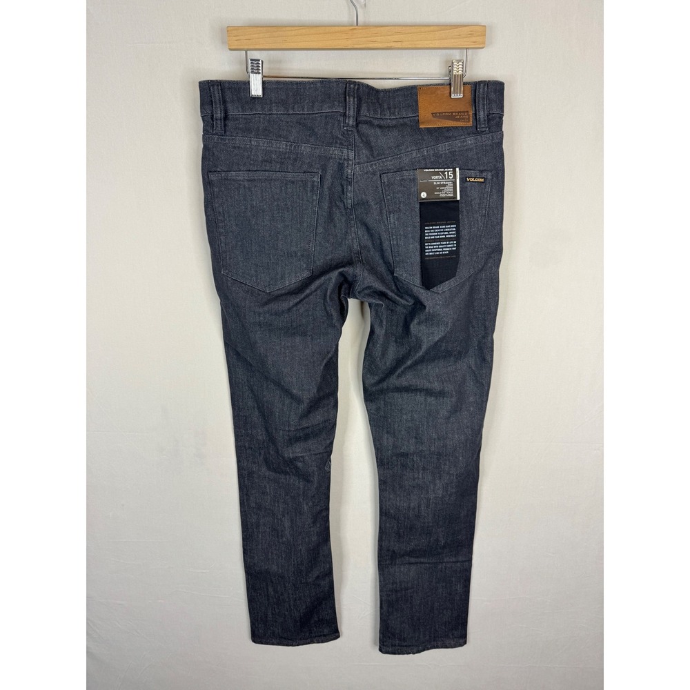 Volcom NWT Vorta Slim Straight Jeans Mens 32X31 Dark Grey Denim